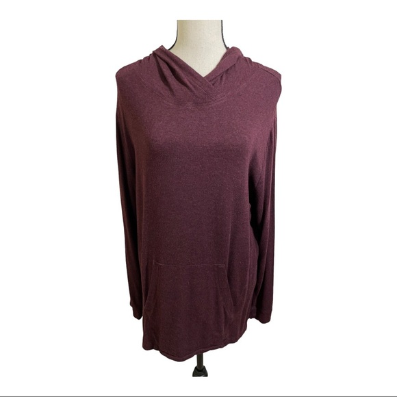 Cabi pullover hoodie missing drawstring kangaroo pocket maroone oversized Small - Picture 1 of 11
